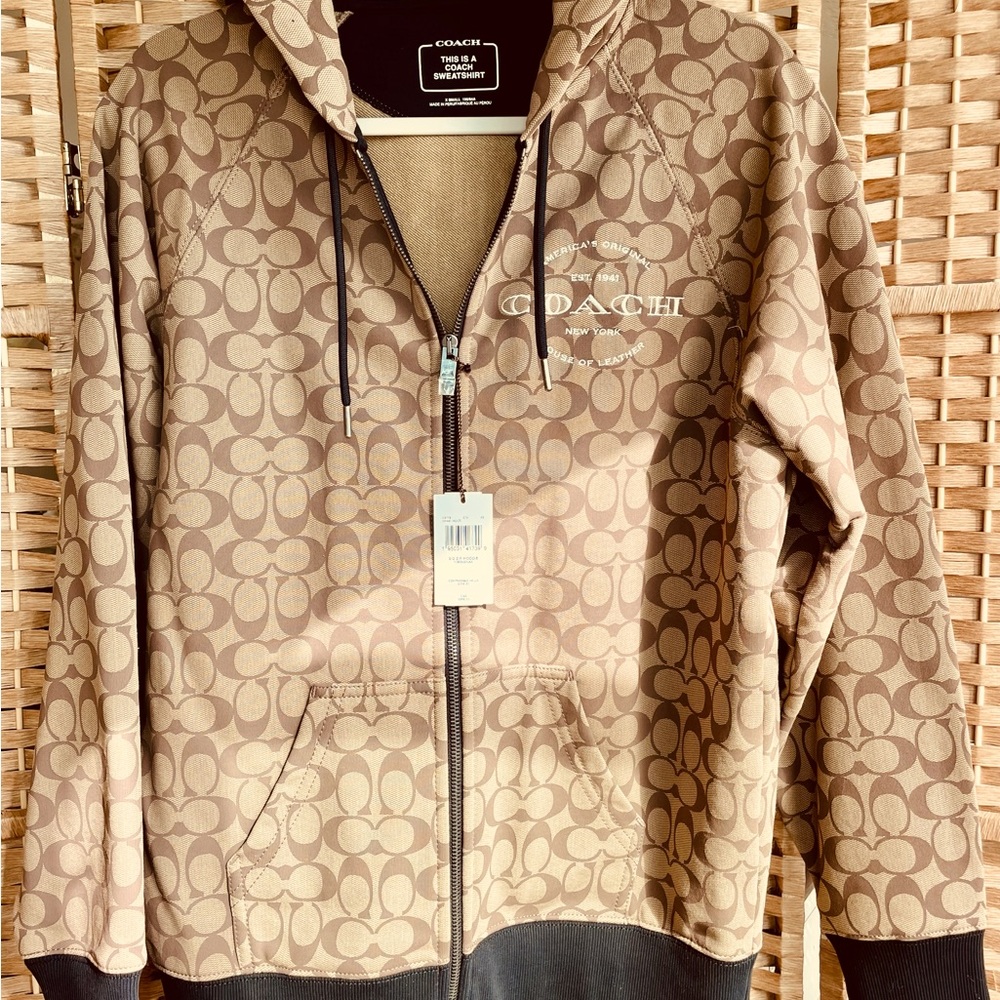 New With Tags Coach Signature Zip Hoodie